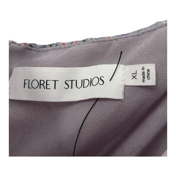 Floret Studio dress print cutout minidress floral lilac X-Large XL - Picture 4 of 5